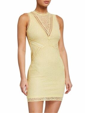 BARDOT • Aubrey Lace Dress in Light Yellow